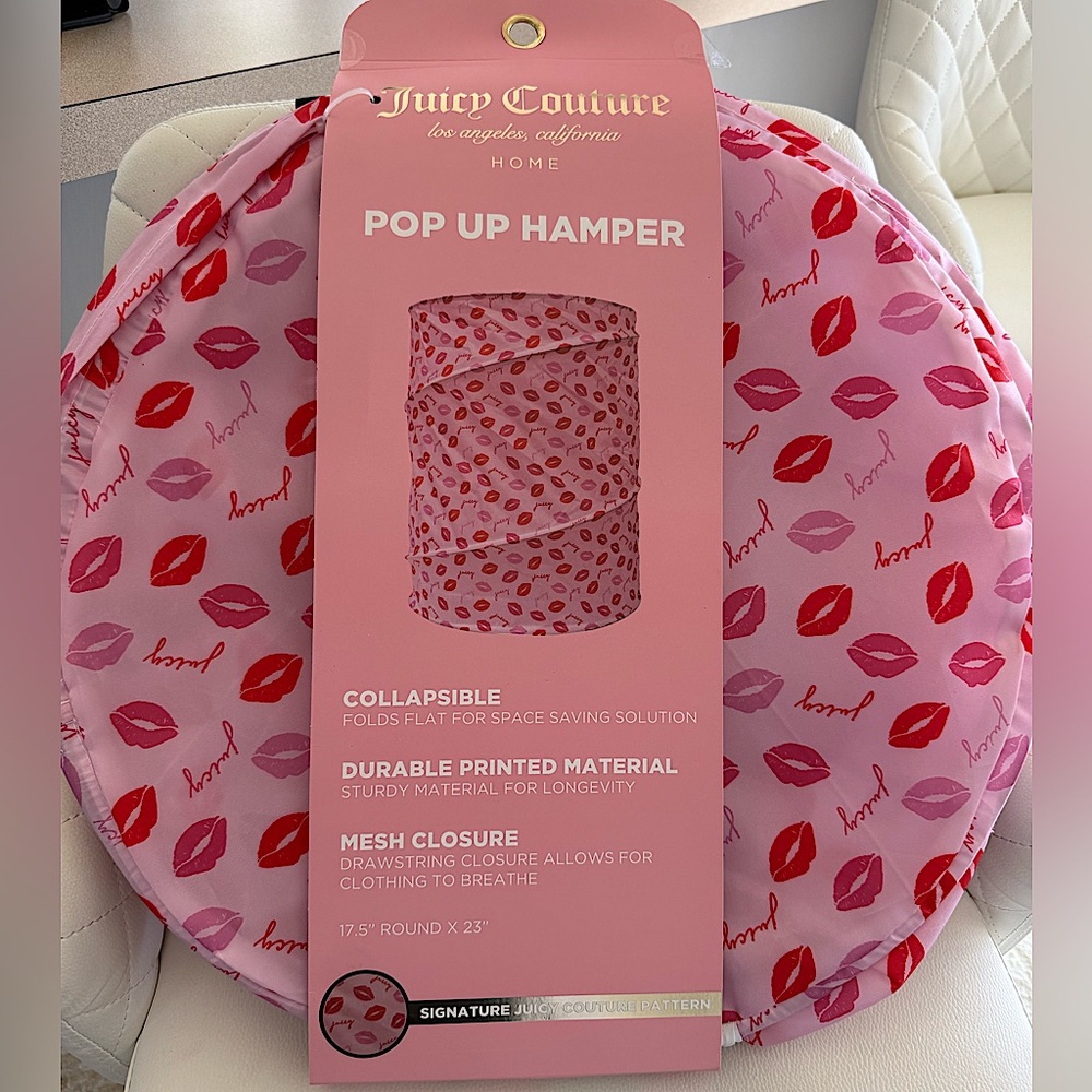 Juicy couture kisses pop up hamper laundry basket